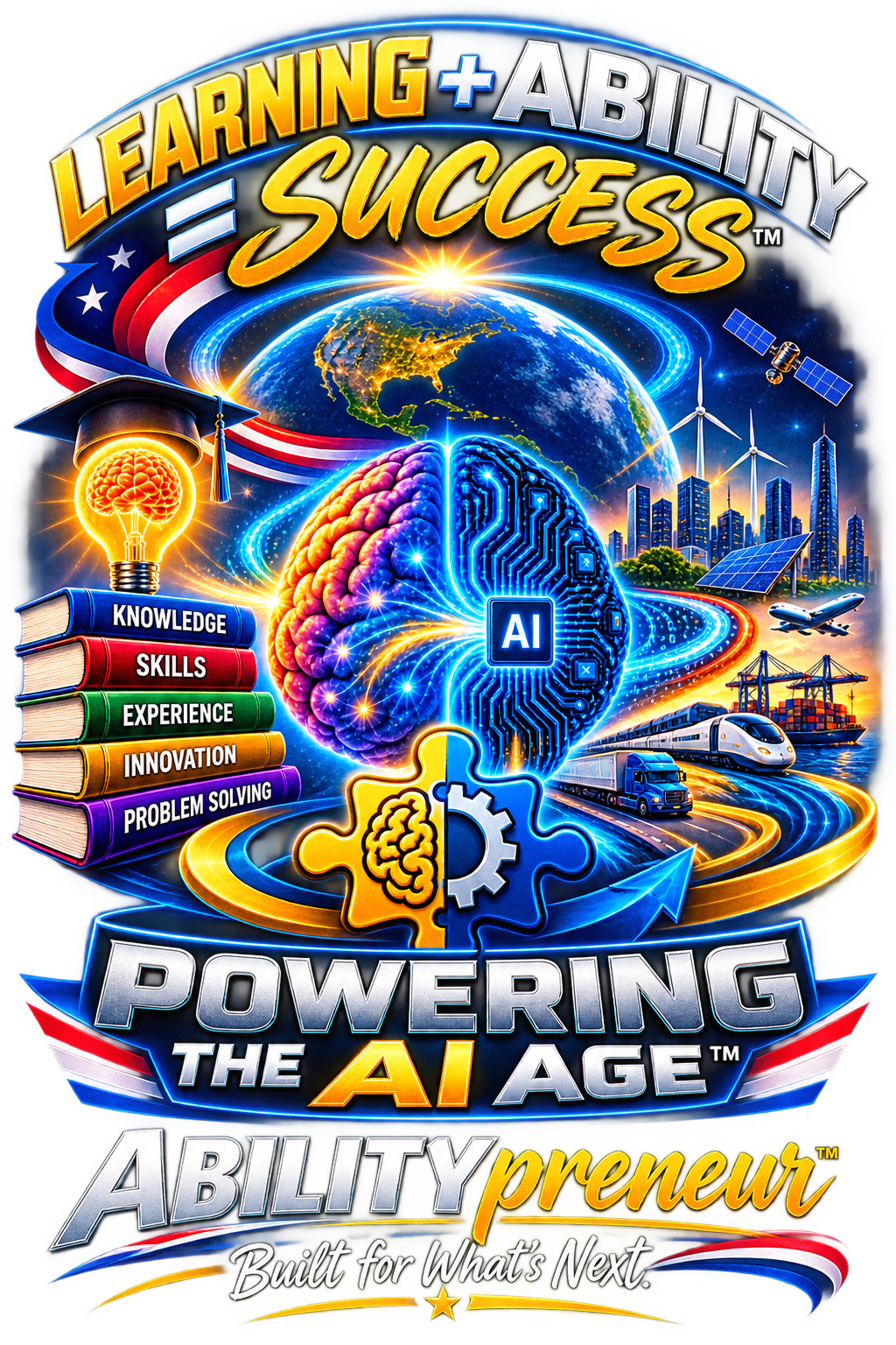 Learning + ABILITY = Success™ — Powering the AI Age Tee